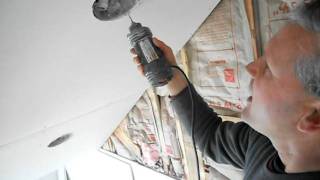 Cutting Drywall Hole with Rotozip for Recessed Ceiling Light by Tatcorcom Building West Chester PA [upl. by Lauhsoj500]