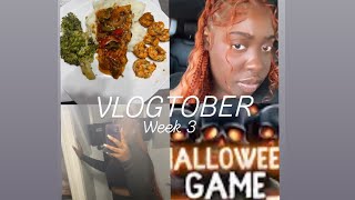 VLOGTOBER  I GOT IN A CAR ACCIDENT  1wk post partum  halloween PJ game night [upl. by Jimmie]