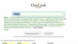 OneLook Thesaurus Search Overview [upl. by Abramo]