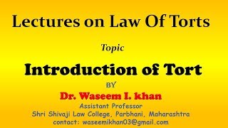 Introduction to Law of Tort  Law of Torts Part 1  What is Torts  Law of Tort  Tort Introduction [upl. by Joachima585]