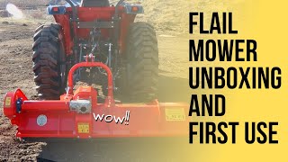 Flail Mower Unboxing Setup and First Use  Del Morino Funny Top 158 [upl. by Notsud]