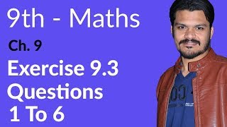 9th Class Math Chapter 9 Exercise 93 Question no 1 to 6  Matric Part 1 Math [upl. by Eetak679]