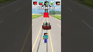 NOOB vs PRO vs HACKER vs HEROBRINE Car jump challenge 😎🚗 shorts beamngdrive [upl. by Primavera]