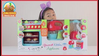 Unboxing Mainan Anak MasakMasakan Gourmet Kitchen Appliances Bisa Mixer amp Blender Beneran [upl. by Trebliw]