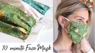 DIY Face Mask with Elastic in 10 minutes  Sewing Tutorial [upl. by Okihcim146]