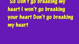 glee dont go breaking my heart lyrics [upl. by Marv]