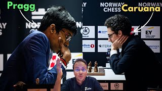 Praggnanandhaa grinds down world no2 Fabiano Caruana  Norway Chess 2024 [upl. by Eceirahs]