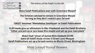 2 Were Salafi Publications ever with Greenlane  GLM heads banned the Salafis from the Masjid [upl. by Jeconiah996]