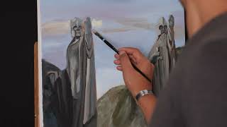 quotThe Argonathquot  Lord of the Rings Oil Painting Timelapse [upl. by Icart873]