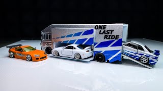 One Last Ride Transporter Reminiscing Paul Walker RMZ city Hot Wheels Tomica Premium custom [upl. by Navada288]