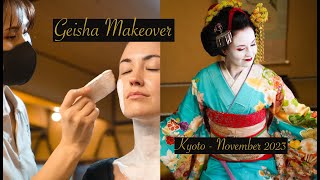 Geisha Makeover and Photoshoot  Kyoto November 2023 4K [upl. by Niwde795]