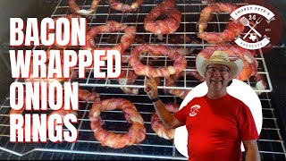 Bacon Wrapped Onion Rings I Easy BBQ Recipe I Smokey Petes Barbeque [upl. by Ytsirc622]