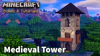 How to build a simple medieval tower  Minecraft Tutorial [upl. by Nehte]