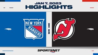 NHL Highlights  Rangers vs Devils  January 7 2023 [upl. by Obeded]