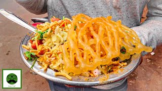 Sabse Tasty Poha Jalebi  Indian Street Food  Veggiepaaji Gwalior [upl. by Joleen788]