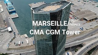 CMA CGM Tower Marseille  Drone Flight [upl. by Souza]