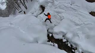 Blind Powder amp Creek Skiing in Bariloche Argentina on 8622 [upl. by Refynnej81]