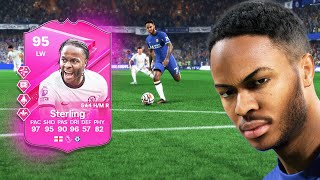 95 FUTTIES RAHEEM STERLING SBC PLAYER REVIEW  EA FC 24 ULTIMATE TEAM [upl. by Anahsit]