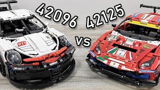 LEGO Ferrari 488 GTE vs LEGO Porsche 911 RSR  LEGO 42125 vs 42096  LEGO 42096 vs 42125 [upl. by Gemma]