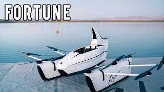 Kitty Hawk Flyer Fully Electric Personal Aircraft I Fortune [upl. by Anikram]