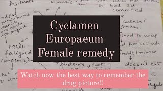 CYCLAMEN EUROPAEUM homoeopathy drug picture FEMALE remedy [upl. by Llehsal253]