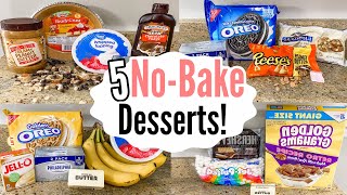 5 NOBAKE DESSERTS  The EASIEST Tasty Summer Recipes  Julia Pacheco [upl. by Eirehc]