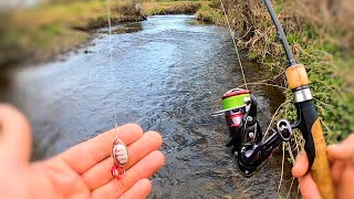 Spinning for WILD River trout spring Fishing [upl. by Anagrom604]