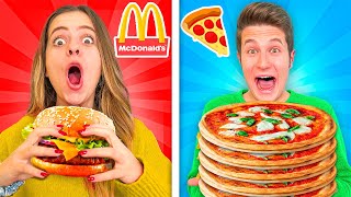 MANGIAMO solo CIBO MC DONALDS vs PIZZA per 24 ORE [upl. by Garrett]