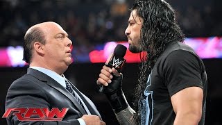 Paul Heyman addresses Roman Reigns Raw February 23 2015 [upl. by Diantha965]