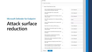 Attack surface reduction in Microsoft Defender for Endpoint [upl. by Jaine]