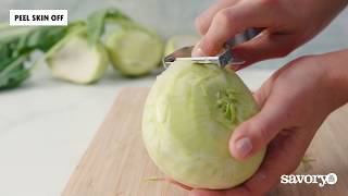 How to Cut Kohlrabi  SavoryOnline [upl. by Cacia553]