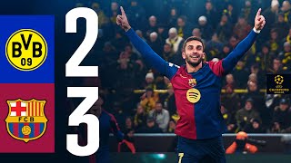 HIGHLIGHTS  BORUSSIA DORTMUND 2 vs 3 FC BARCELONA  UEFA CHAMPIONS LEAGUE 2425 ⚽ [upl. by Chevy]