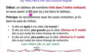 ALGO1  Chapitre 4 Récursivité  Partie 3 Recherche Dichotomique [upl. by Yenitirb]