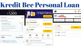 Kredit Bee Personal Loan EMI 3 Months Apply Coupon code Processing fee 50 offer transfer to Bank [upl. by Etyam]