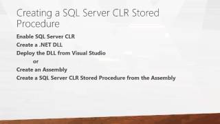 Getting Started with the SQL Server CLR [upl. by Talanian]