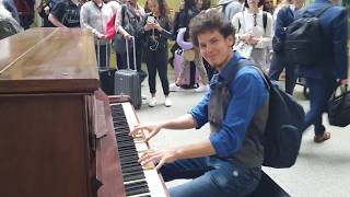 Thomas Krüger – Crazy Piano Medley at St Pancras London [upl. by Aihtiekal]