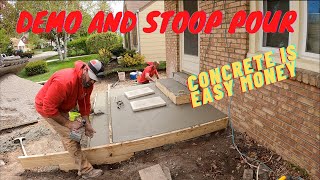 Concrete driveway demo and stoop pour [upl. by Chicoine]