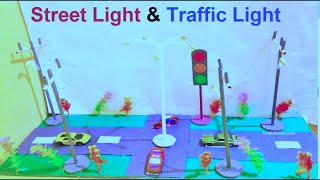 how to make street light and traffic light model craft ideas  science project  diy  howtofunda [upl. by Revned]