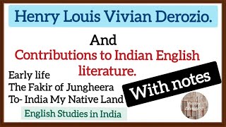 Henry Louis Vivian Derozio s contributions to Indian English literatureEnglish Studies in India [upl. by Chemash602]