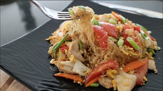 Glass Noodle StirFry Recipe quotPad Woon Senquot ผัดวุ้นเส้น  Hot Thai Kitchen [upl. by Sulakcin]