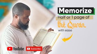 Learn to Memorize Half or One Page of the Quran Daily [upl. by Zohara]