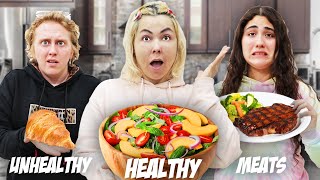 100 CALORIES CHALLENGE Unhealthy vs healthy vs Meats [upl. by Angeli]