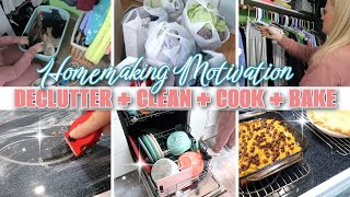 HUGE DECLUTTER CLEANING MOTIVATION COOKING BAKING  LOTS OF HOMEMAKING MOTIVATION [upl. by Yrakcaz]