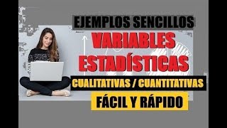 VARIABLES ESTADÍSTICAS  EXPLICACIÓN Y EJEMPLOS SENCILLOS  CUALITATIVAS Y CUANTITATIVAS [upl. by Ahsauqal967]