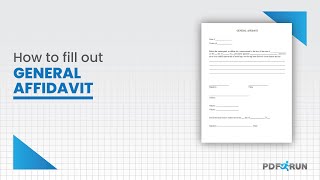 How to Fill Out General Affidavit  PDFRun [upl. by Reade]