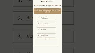 Biology MCQ Which of the following is a clotting factor in blood diaraDiarasacademy [upl. by Hattie]
