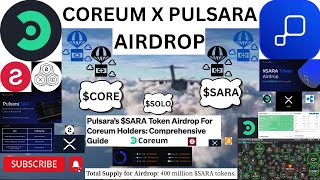 Coreum X Pulsara AIRDROP 400 Million SARA 🚀 [upl. by Yrrat]