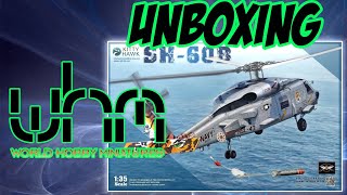 UNBOXING Kitty Hawk KH50009 Sikorsky H60 Black Hawk SH60B [upl. by Orlene]