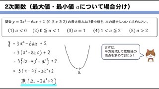 2次関数（最大・最小 aについての場合分け） [upl. by Illil]