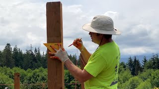 Build a Cedar Privacy Fence Part 2 – Install the Backer Rails [upl. by Ardnossak]